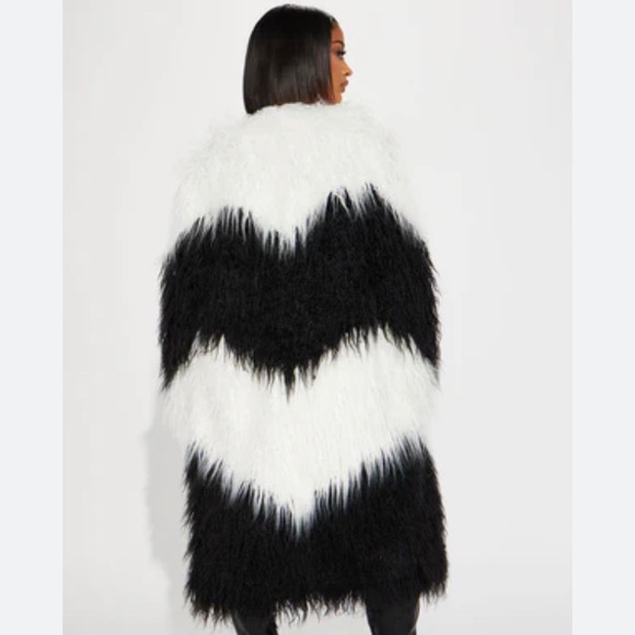 Black and White Fur Coat - Picture 2 of 3